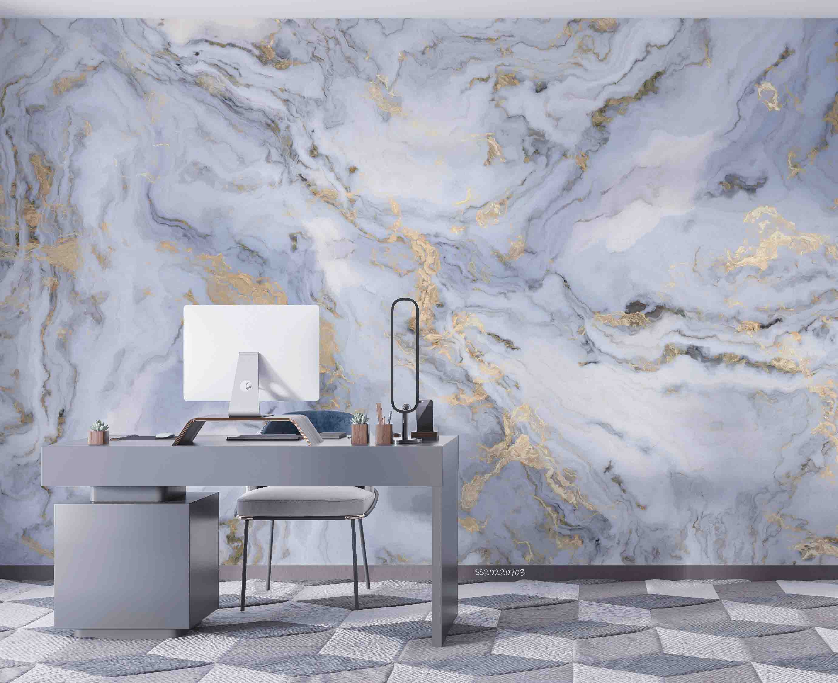3D Abstract White Marble Texture Wall Mural Wallpaper GD 1078- Jess Art Decoration