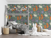 3D Cartoon Cute Small Animal Bird Floral Wall Mural Wallpaper GD 666- Jess Art Decoration
