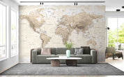 3D Vintage Detailed World Map Wall Mural Wallpaper GD 2569- Jess Art Decoration