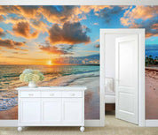 3D blue sky sea beach wall mural wallpaper 66- Jess Art Decoration
