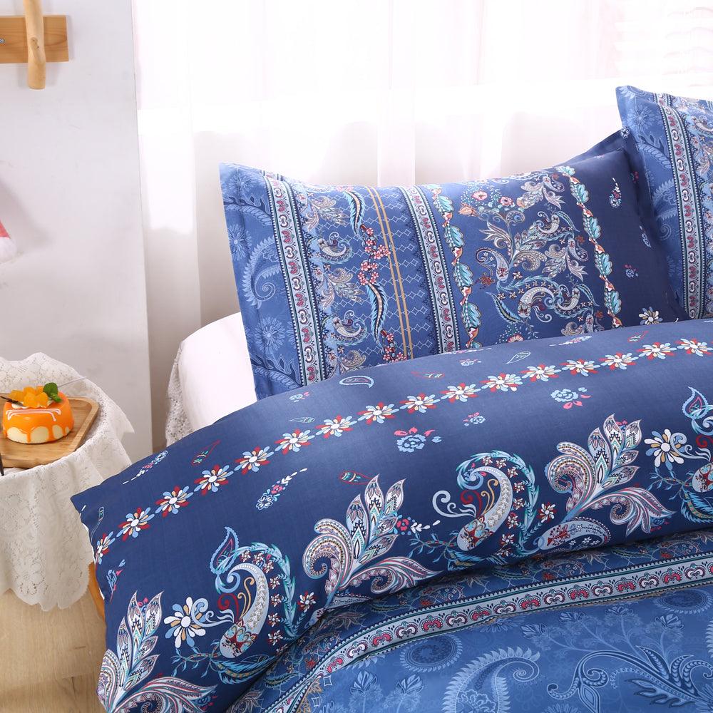 3D Blue Paisley Floral Quilt Cover Set Bedding Set Duvet Cover Pillowcases 512- Jess Art Decoration