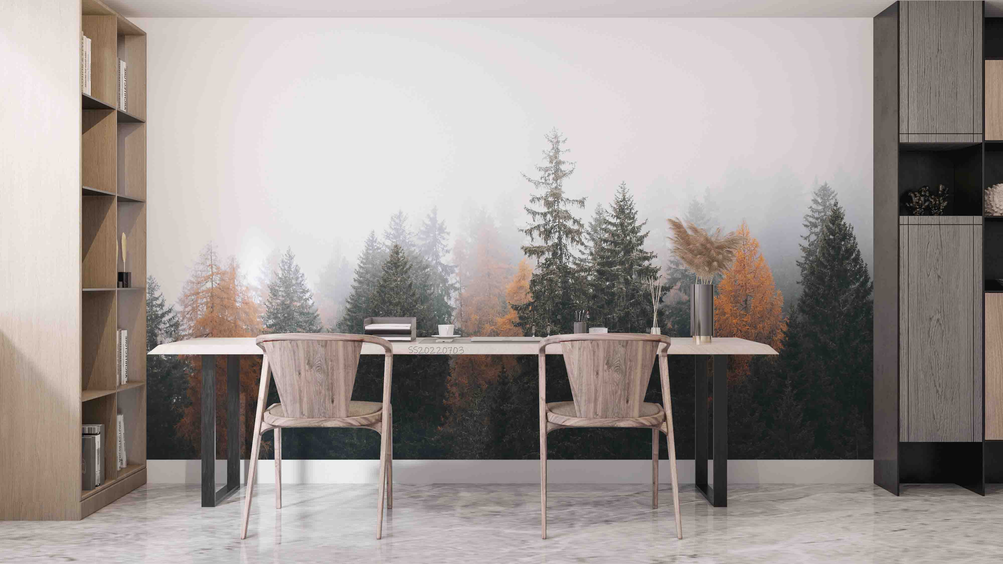 3D Autumn Forest Misty Landscape Wall Mural Wallpaper GD 1016- Jess Art Decoration