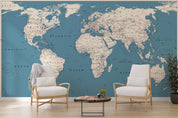 3D Detailed World Map Wall Mural Wallpaper GD 948- Jess Art Decoration