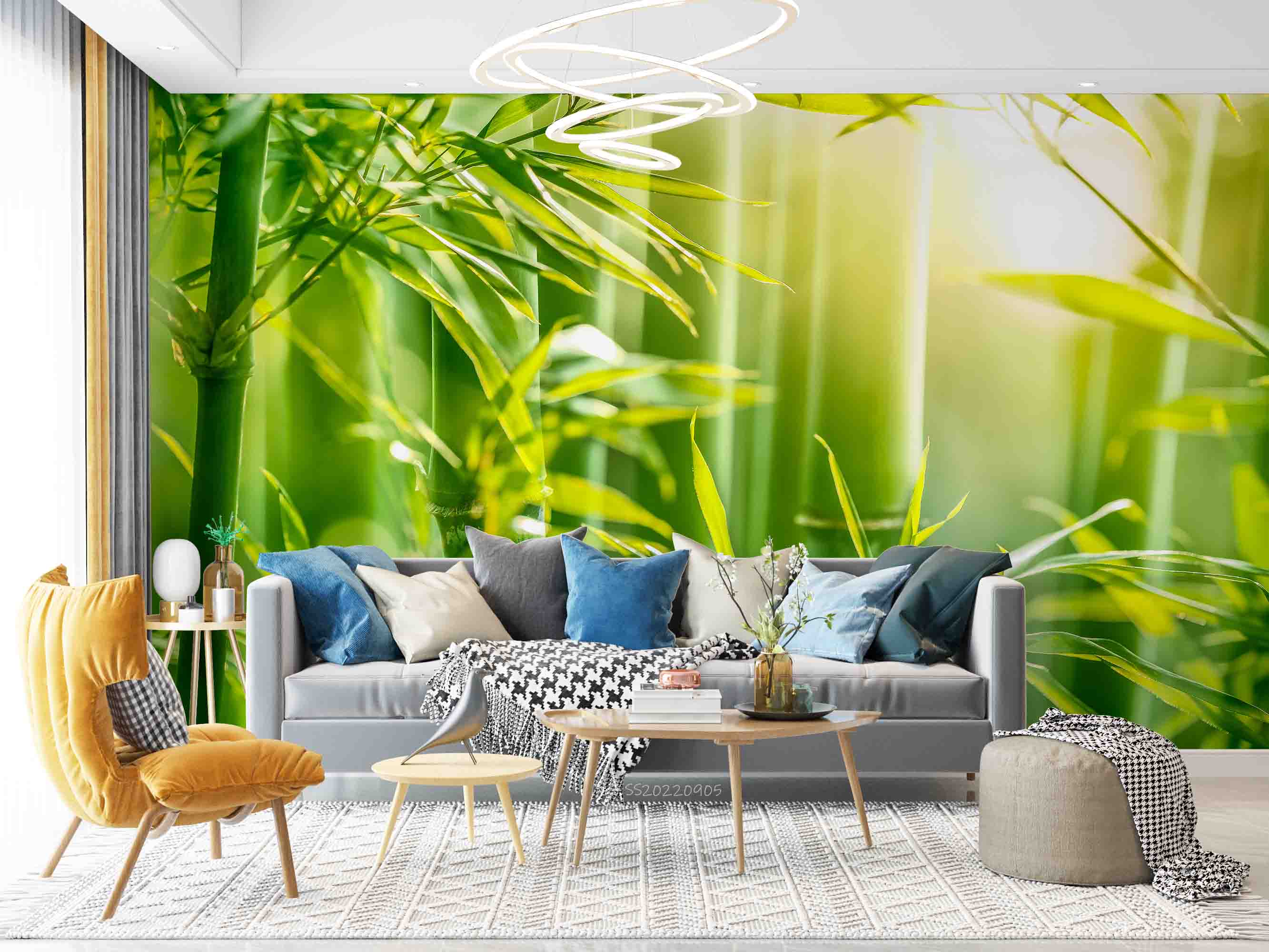 3D Morning Green Bamboo Forest Wall Mural Wallpaper GD 2573- Jess Art Decoration