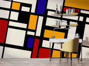 3D Retro Style Colorful Square Background Wall Mural Wallpaper GD 1138- Jess Art Decoration
