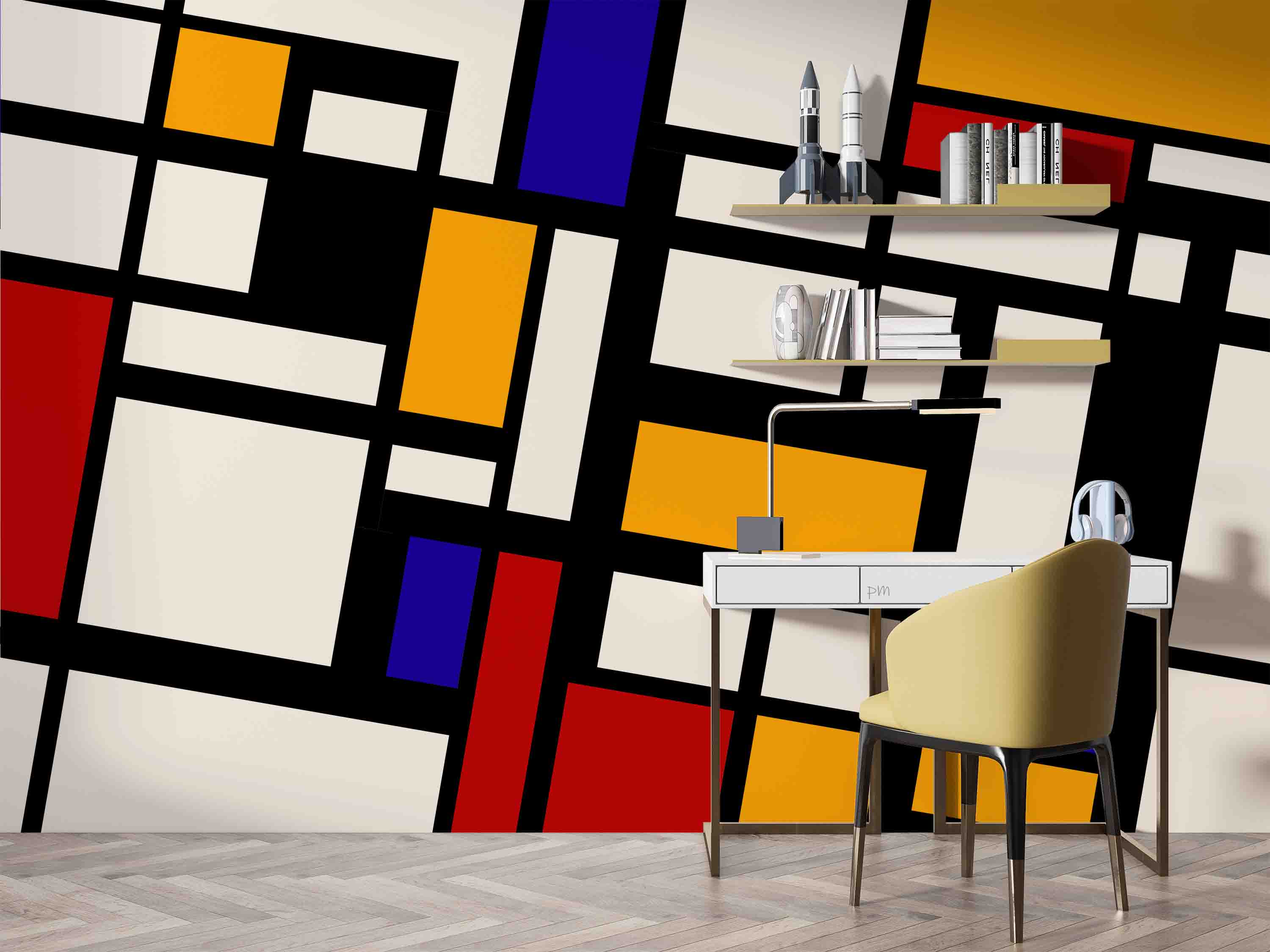 3D Retro Style Colorful Square Background Wall Mural Wallpaper GD 1138- Jess Art Decoration