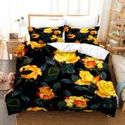 3D Yellow Rose Quilt Cover Set Bedding Set Pillowcases 60- Jess Art Decoration
