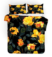 3D Yellow Rose Quilt Cover Set Bedding Set Pillowcases 60- Jess Art Decoration