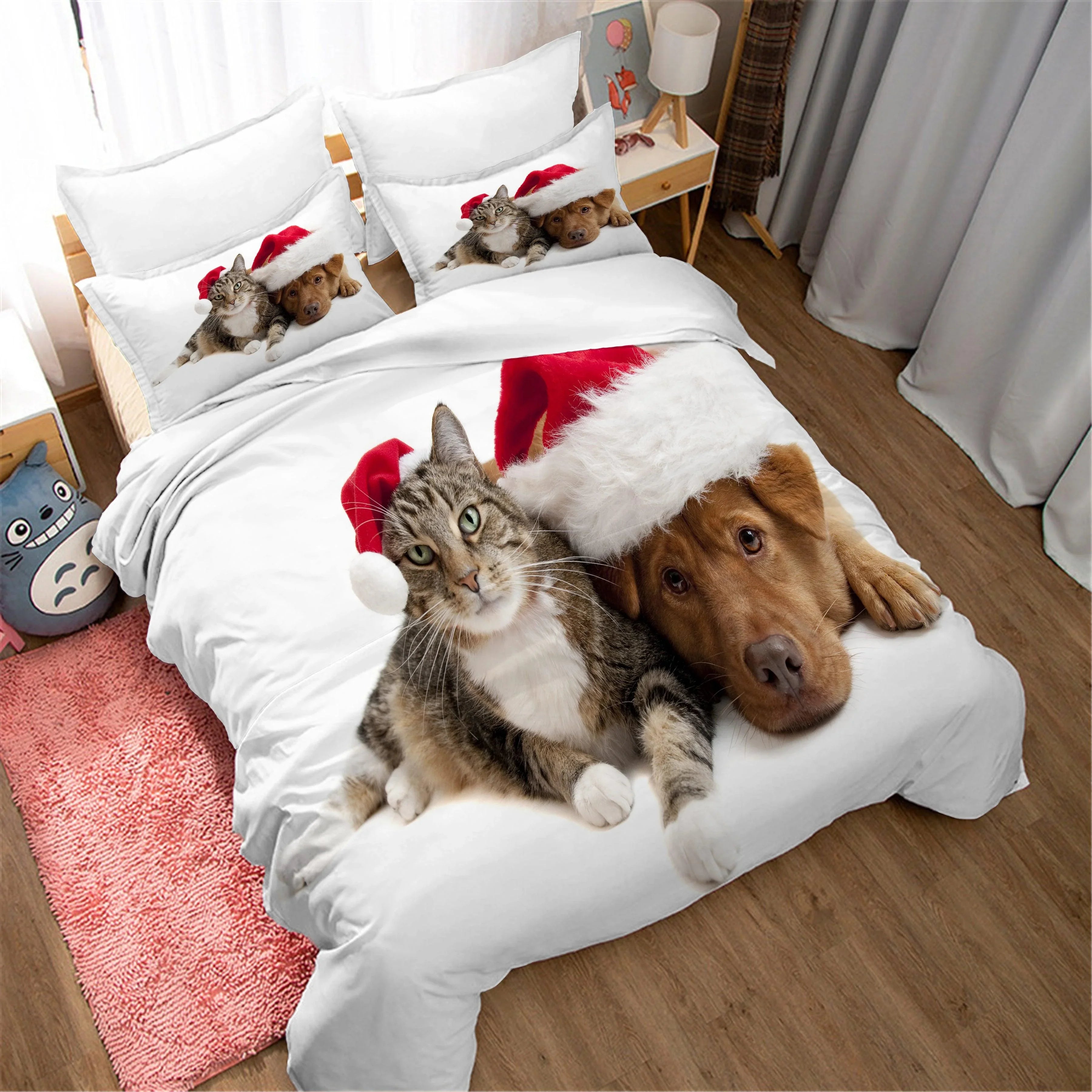 3D Animal Christmas Quilt Cover Set Bedding Set Duvet Cover Pillowcases WJ 1649- Jess Art Decoration