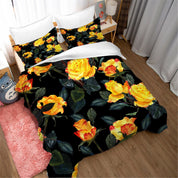3D Yellow Rose Quilt Cover Set Bedding Set Pillowcases 60- Jess Art Decoration