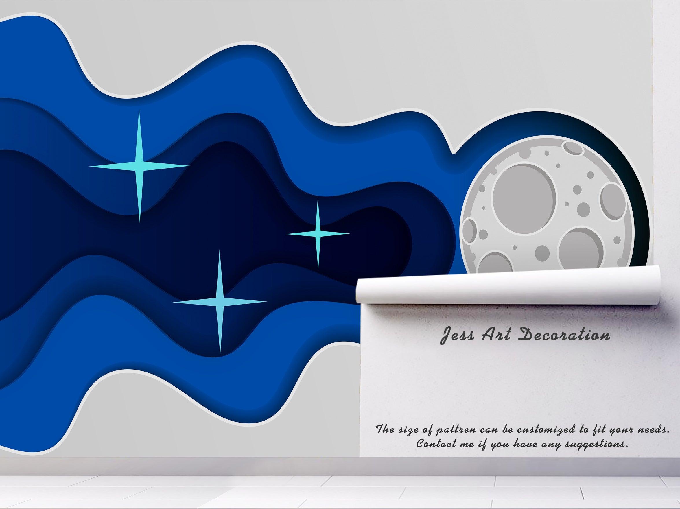 3D Bubble Circle Star Wall Mural Wallpaper 45- Jess Art Decoration