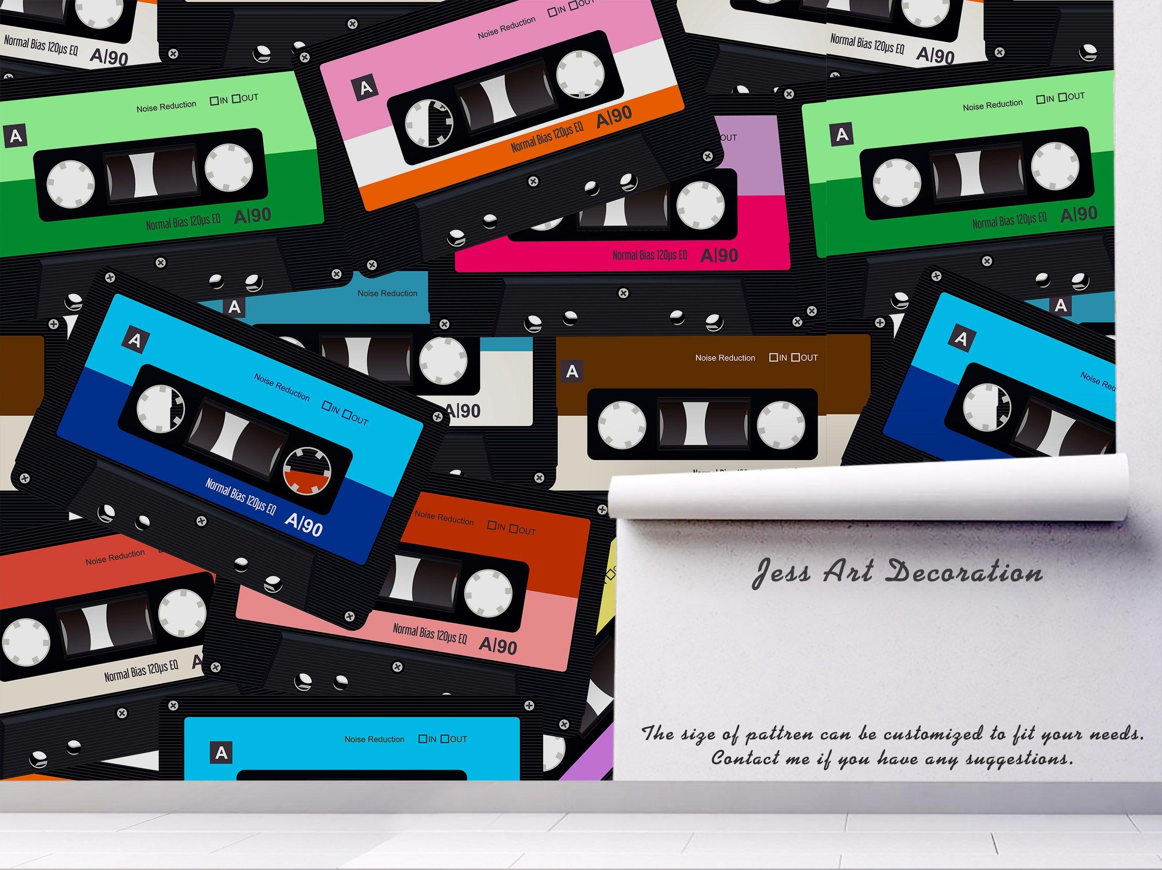 3D Retro Colorful Tapes Wall Mural Wallpaper 31- Jess Art Decoration