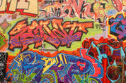 3D Brick Wall Red Graffiti Art Abstract Letter Wall Mural Wallpaper ZY D61- Jess Art Decoration