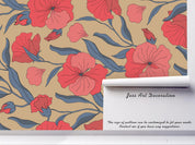 3D Red Floral Warm Wall Mural Wallpaper 03- Jess Art Decoration