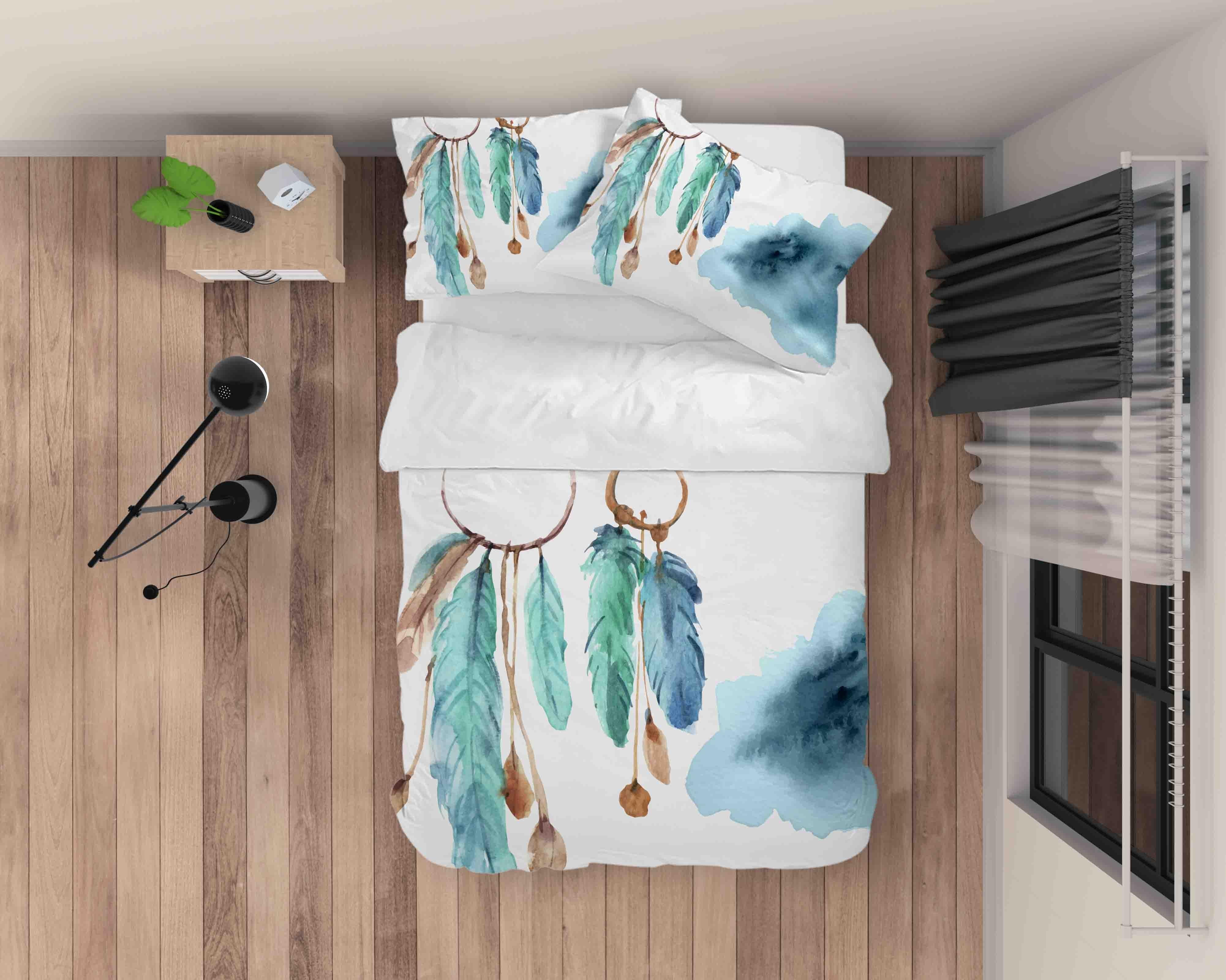 3D Watercolor Dreamcatcher Quilt Cover Set Bedding Set Duvet Cover Pillowcases SF016- Jess Art Decoration