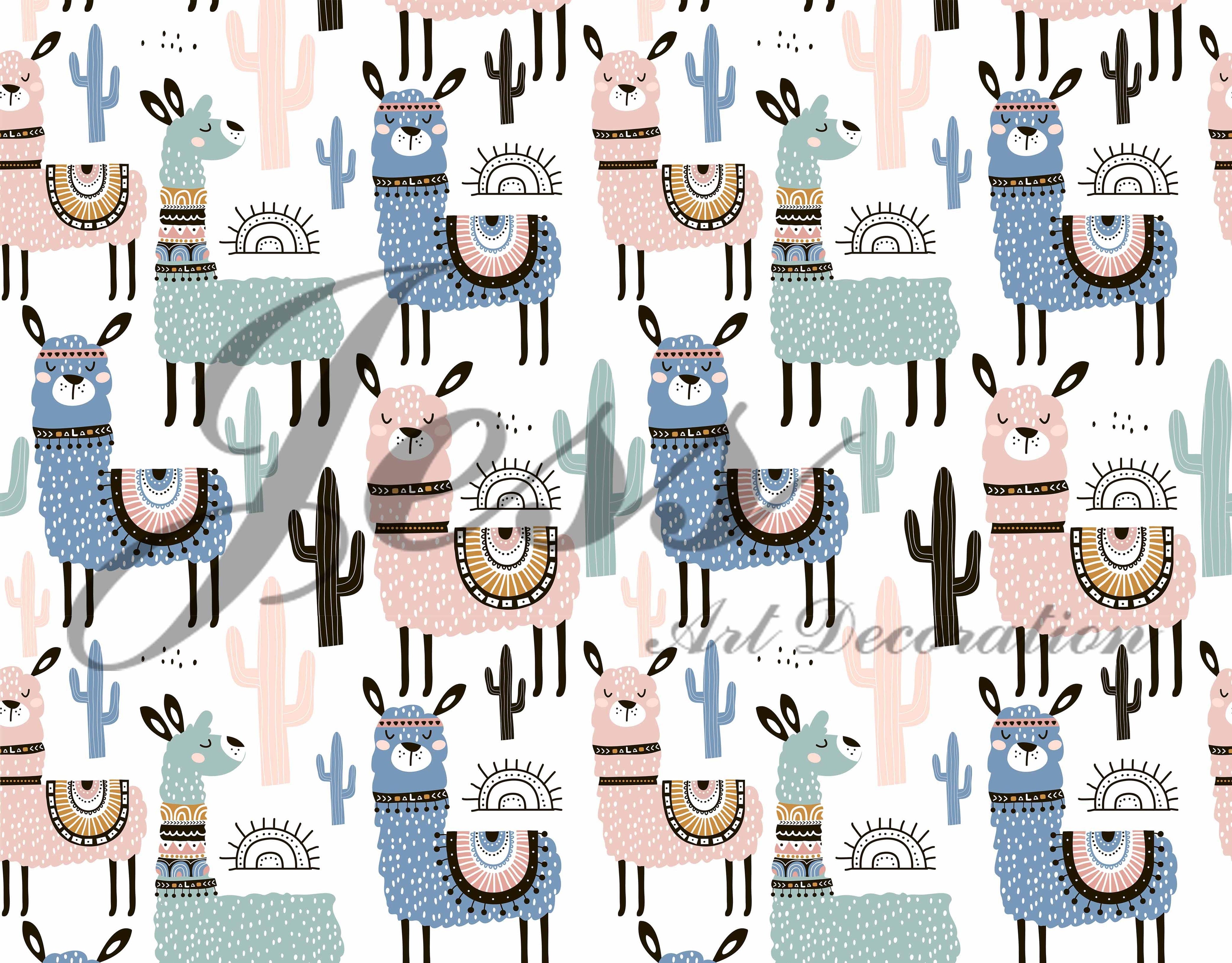 3D Color Cartoon Alpaca Wall Mural Wallpaper 11- Jess Art Decoration
