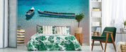 3D Blue Sea Boat Wall Mural Wallpaper  23- Jess Art Decoration