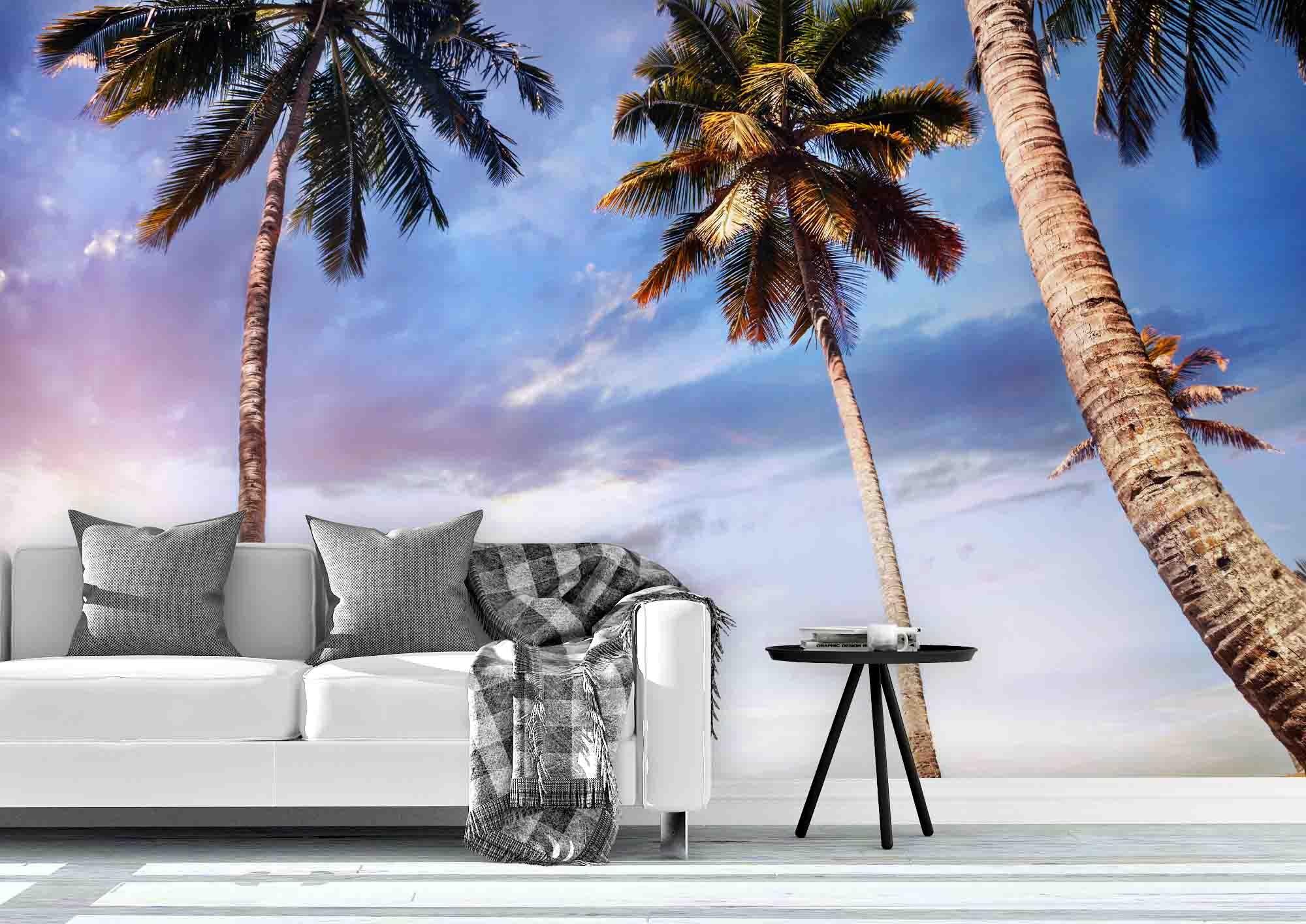 3D Tropical Palm Tree Coconut Tree Wall Mural Wallpaper 106- Jess Art Decoration