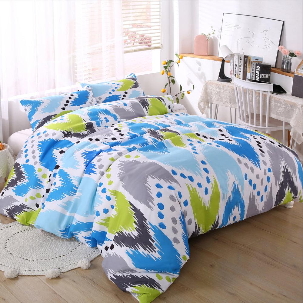3D Abstract Blue Geometry Quilt Cover Set Bedding Set Duvet Cover Pillowcases 520- Jess Art Decoration