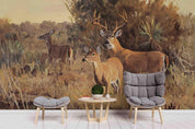 3D Grassland Deer Oil Painting Wall Mural Wallpaper 66- Jess Art Decoration
