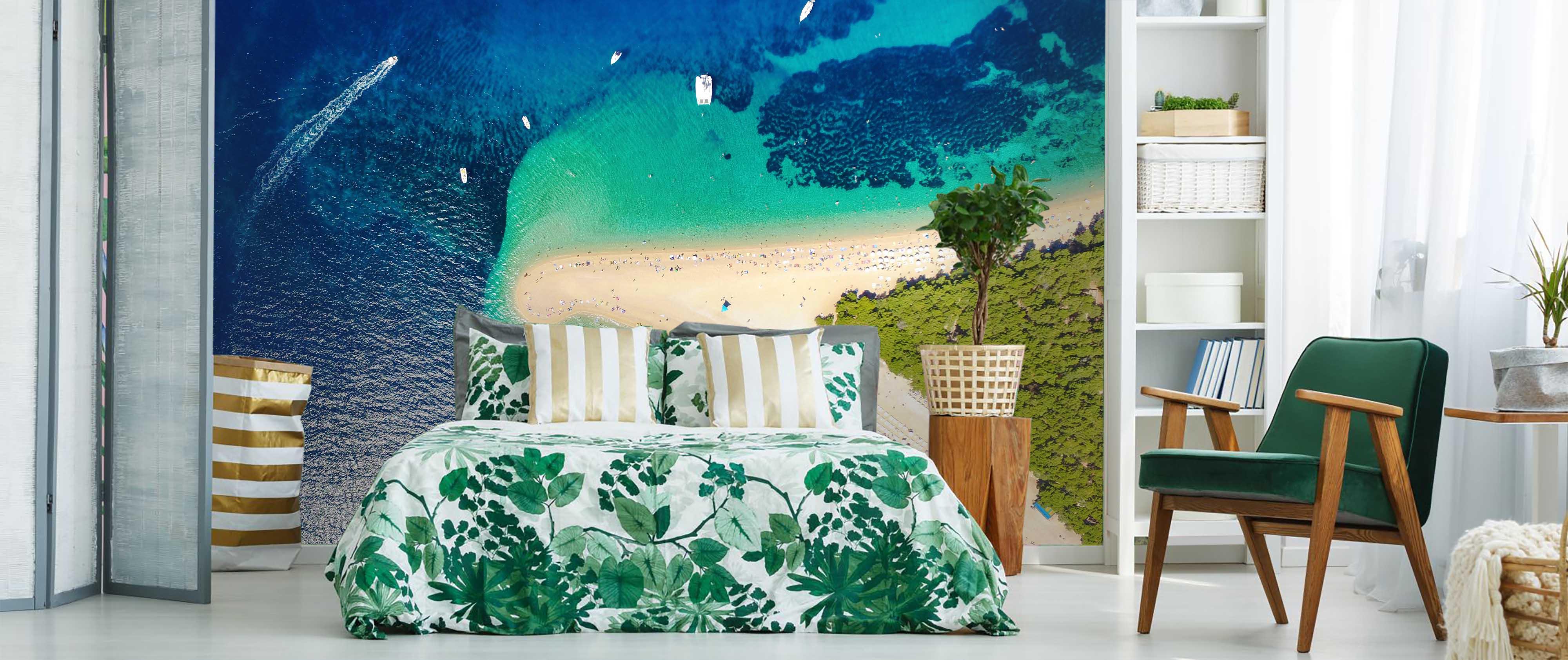 3D Blue Green Sea Beach Wall Mural Wallpaper 36- Jess Art Decoration