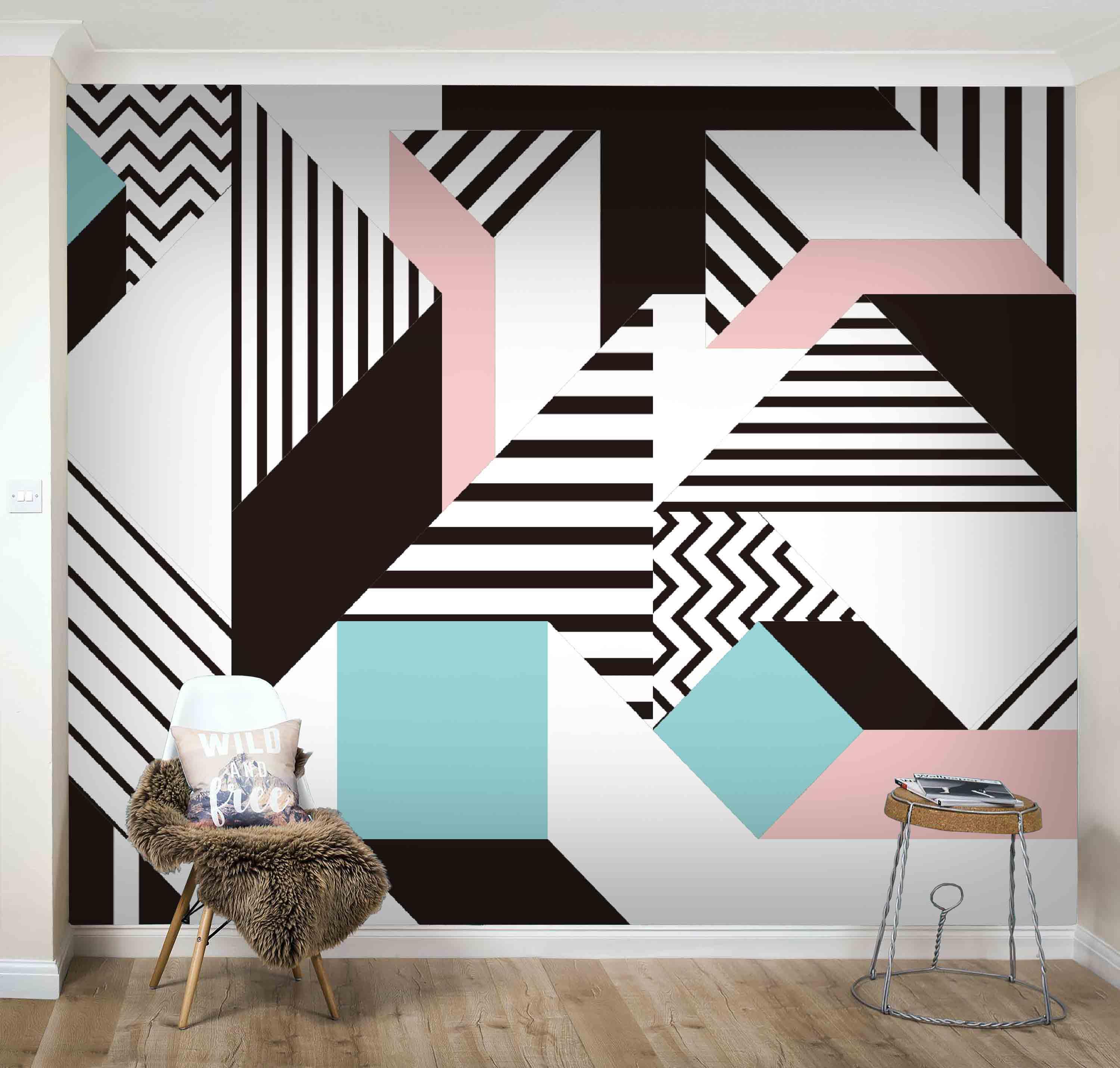 3D Color Triangle Geometry Wall Mural Wallpaper 11- Jess Art Decoration