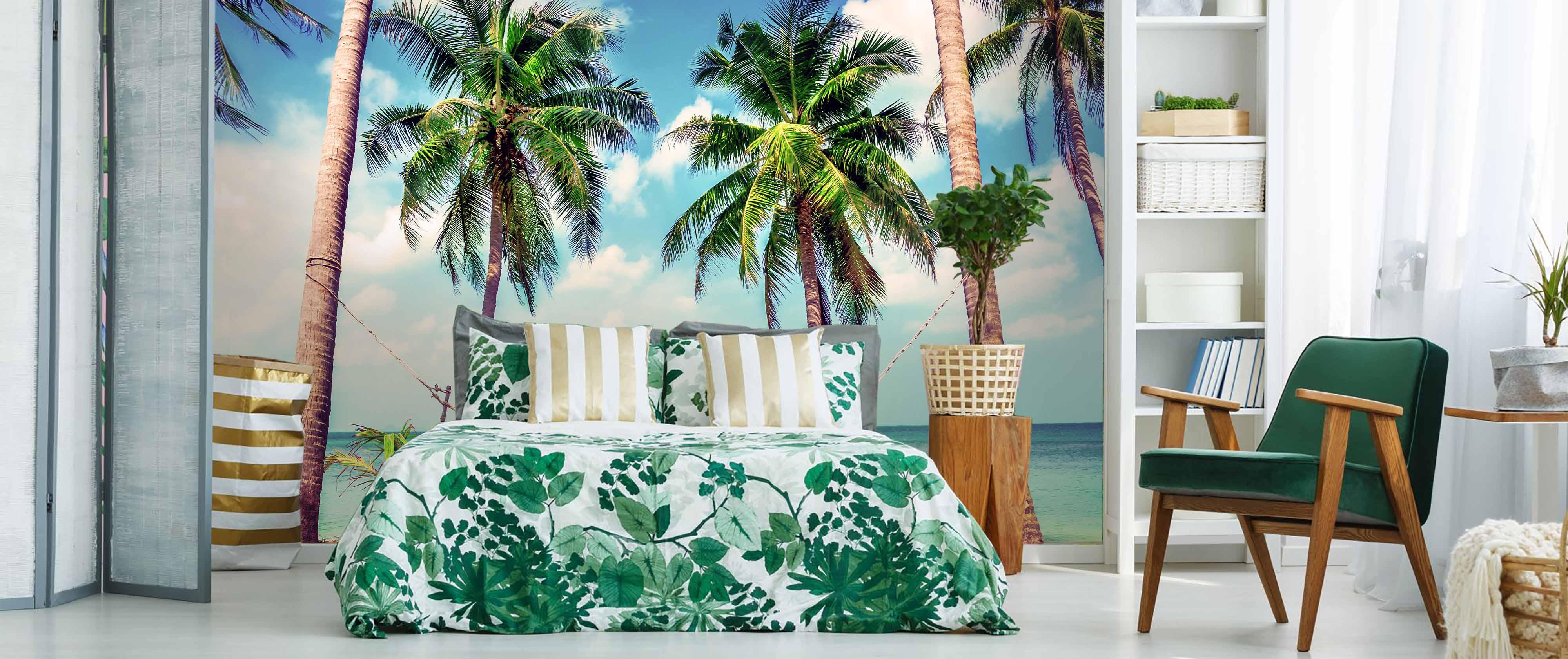 3D blue sky sea coconut tree wall mural wallpaper 80- Jess Art Decoration