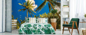 3D Blue Sky Tropical Plants  Wall Mural Wallpaper  46- Jess Art Decoration