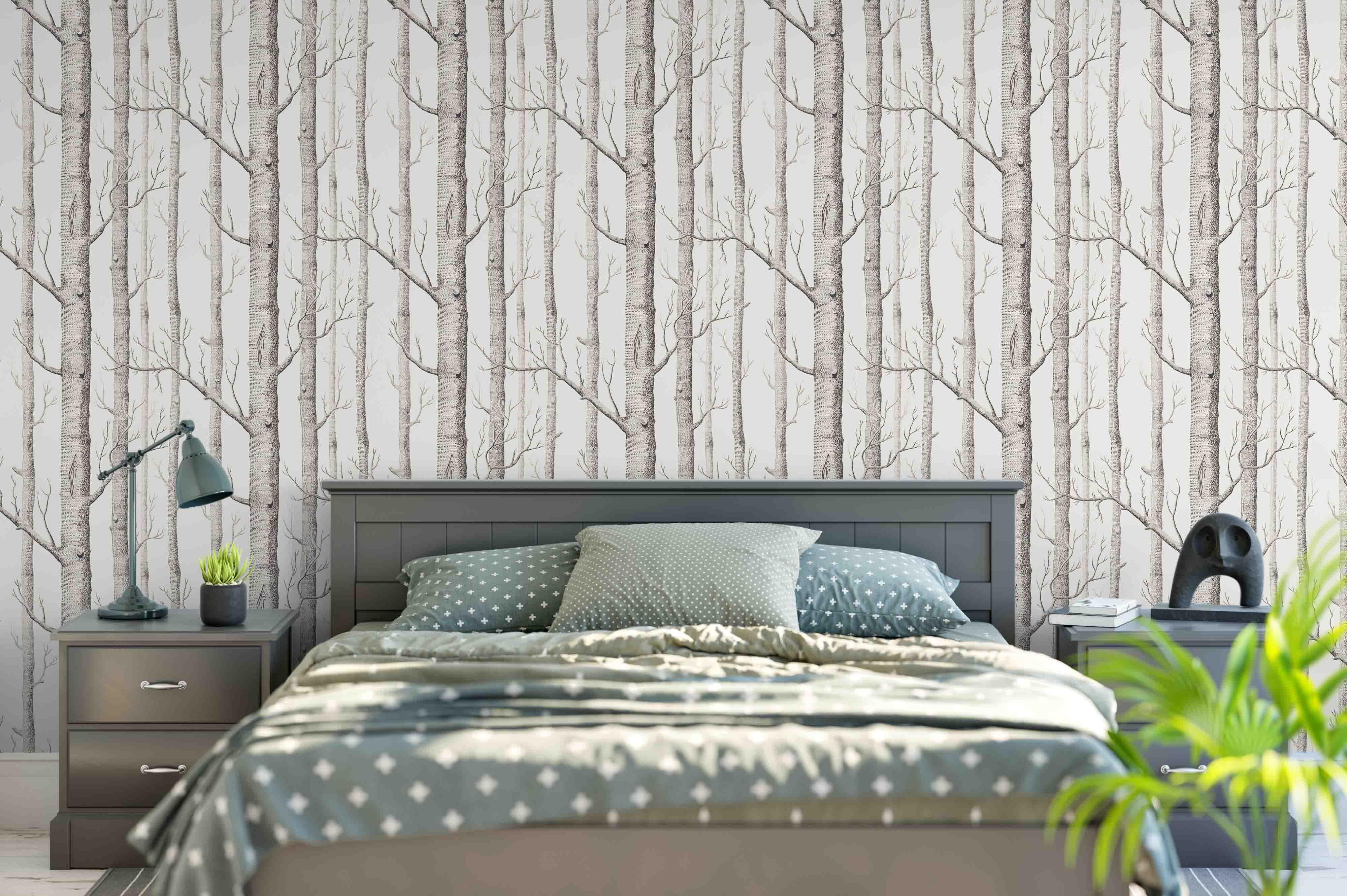 3D Simple Black White Forest Wall Mural Wallpaper 32- Jess Art Decoration