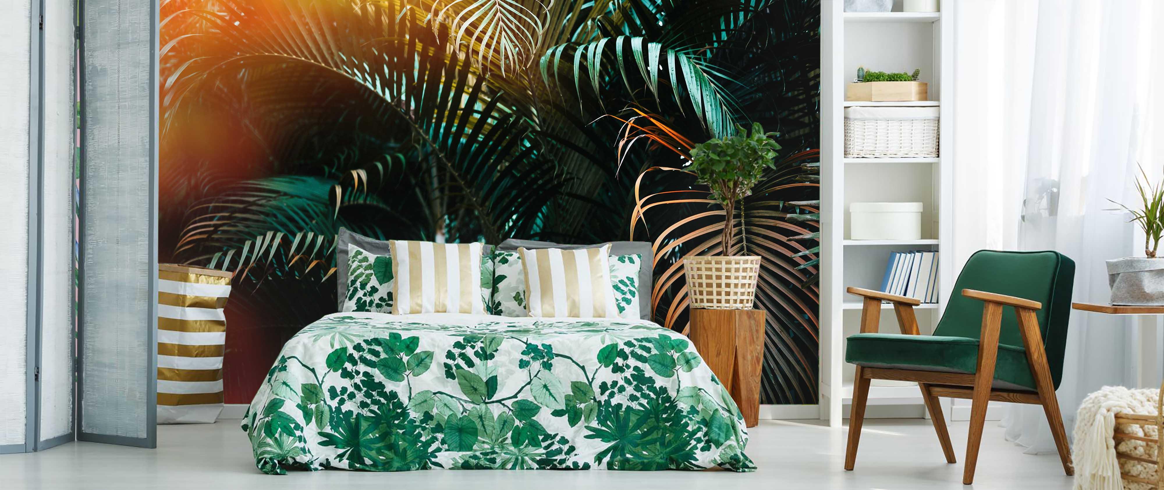 3D Dark Tropical Plant Leaves Wall Mural Wallpaper  63- Jess Art Decoration