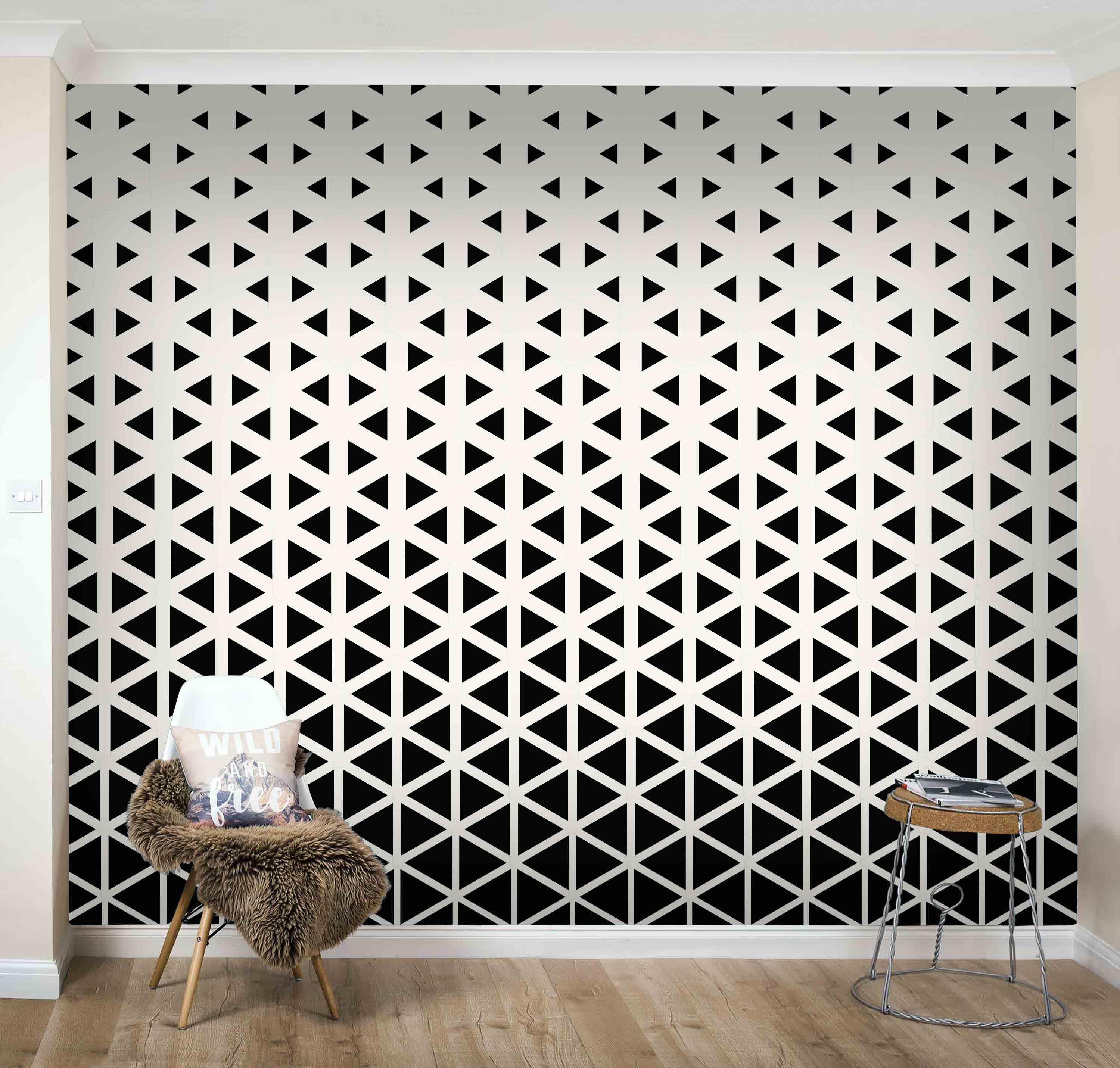 3D Black White Triangle Geometry Wall Mural Wallpaper 14- Jess Art Decoration