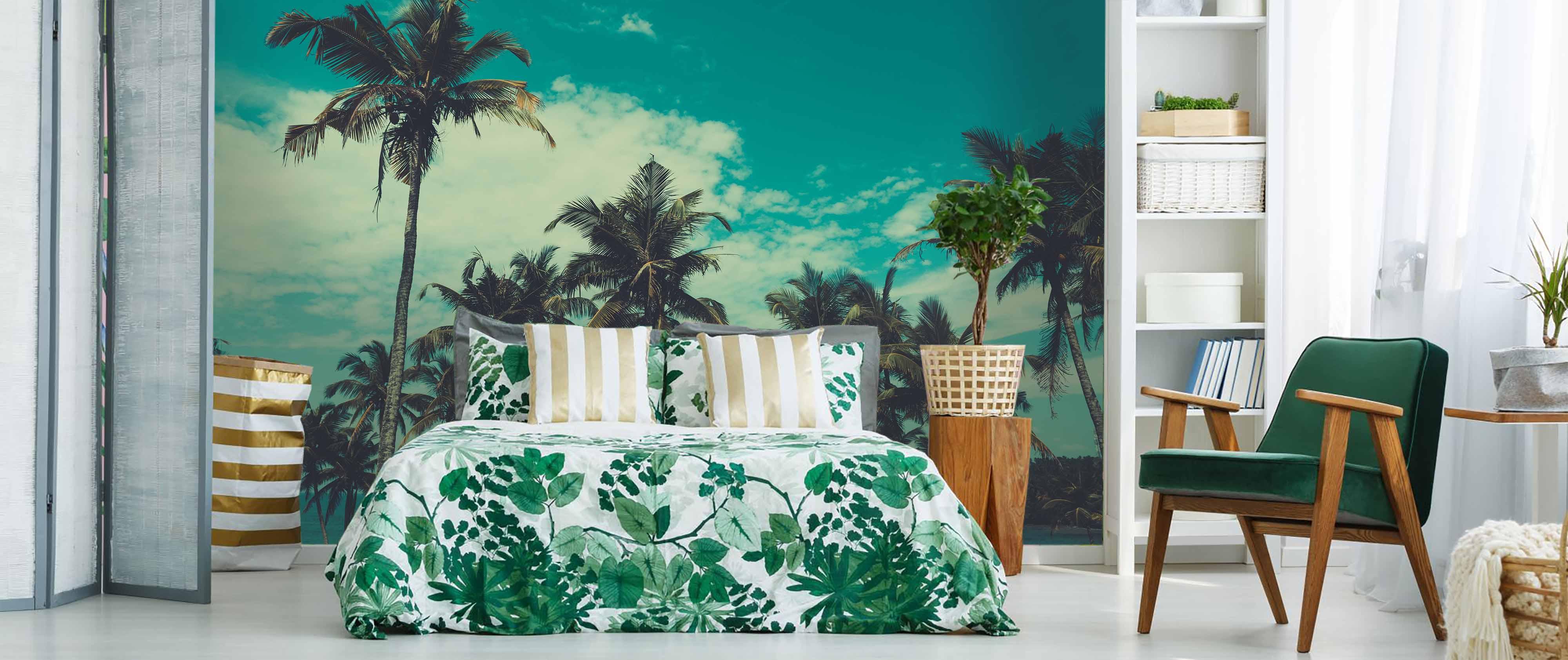 3D Blue Sky Sea Tropical Plants Wall Mural Wallpaper  24- Jess Art Decoration