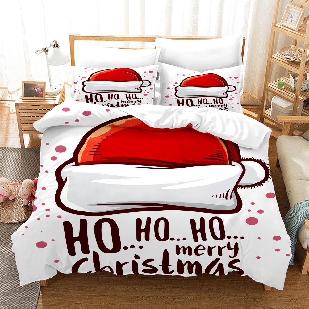 3D Cartoon Christmas Quilt Cover Set Bedding Set Duvet Cover Pillowcases WJ 1643- Jess Art Decoration