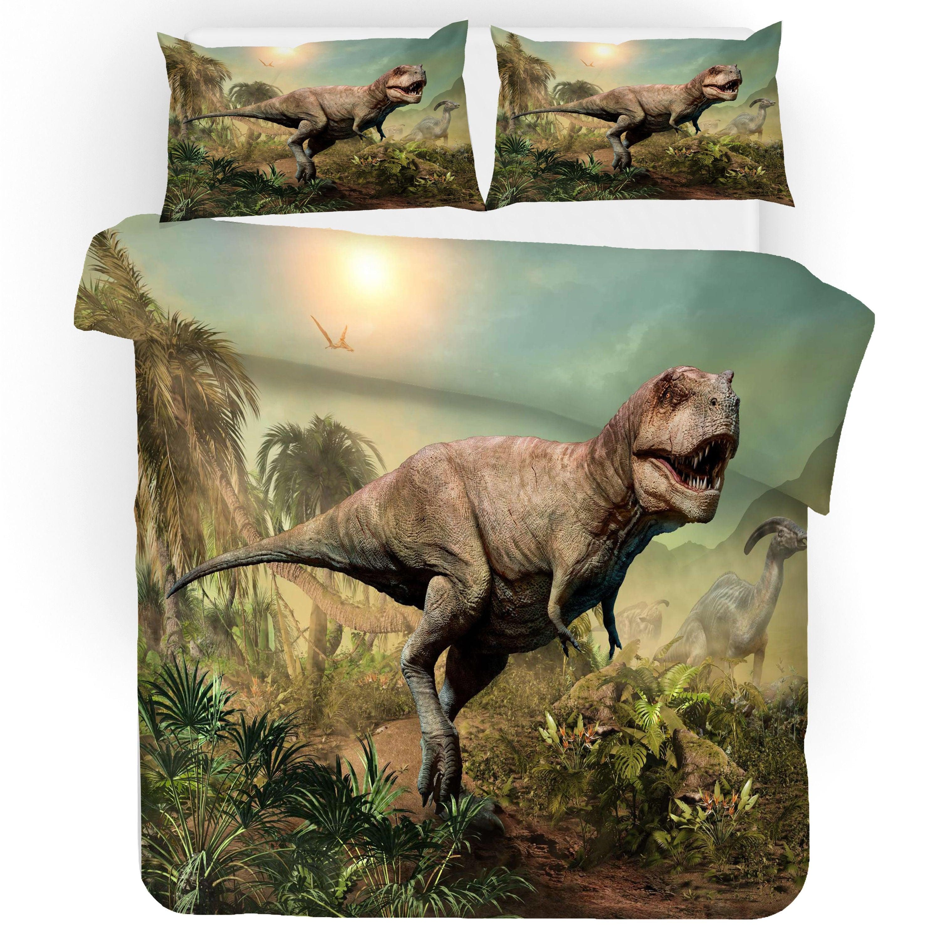 3D Dinosaur Jurassic Park Quilt Cover Set Bedding Set Duvet Cover Pillowcases 118- Jess Art Decoration