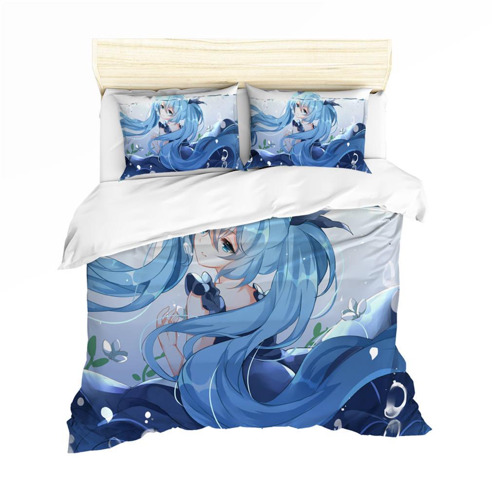 3D Hatsune Miku Quilt Cover Set Bedding Set Pillowcases 28- Jess Art Decoration