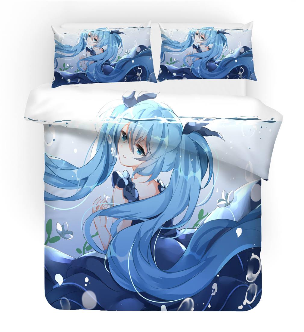 3D Hatsune Miku Quilt Cover Set Bedding Set Pillowcases 28- Jess Art Decoration