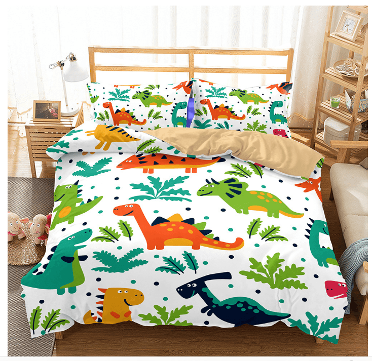3D Cartoon Dinosaur Quilt Cover Set Bedding Set Pillowcases 103- Jess Art Decoration
