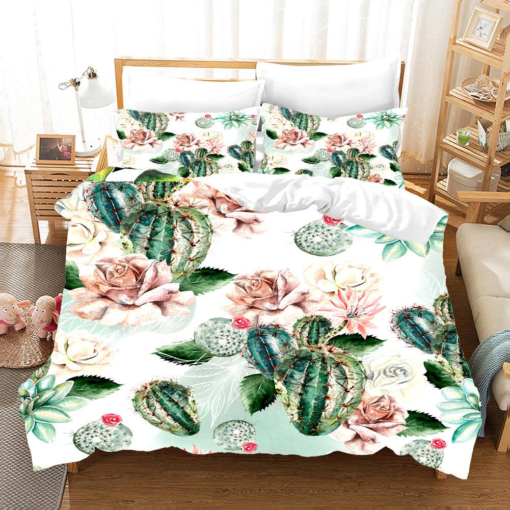3D Pink Floral Succulents Quilt Cover Set Bedding Set Pillowcases 96- Jess Art Decoration