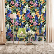 3D blue toucan flower 53 wall murals- Jess Art Decoration