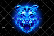 3D Blue Abstract Tiger Head Wall Mural Wallpaper 02- Jess Art Decoration