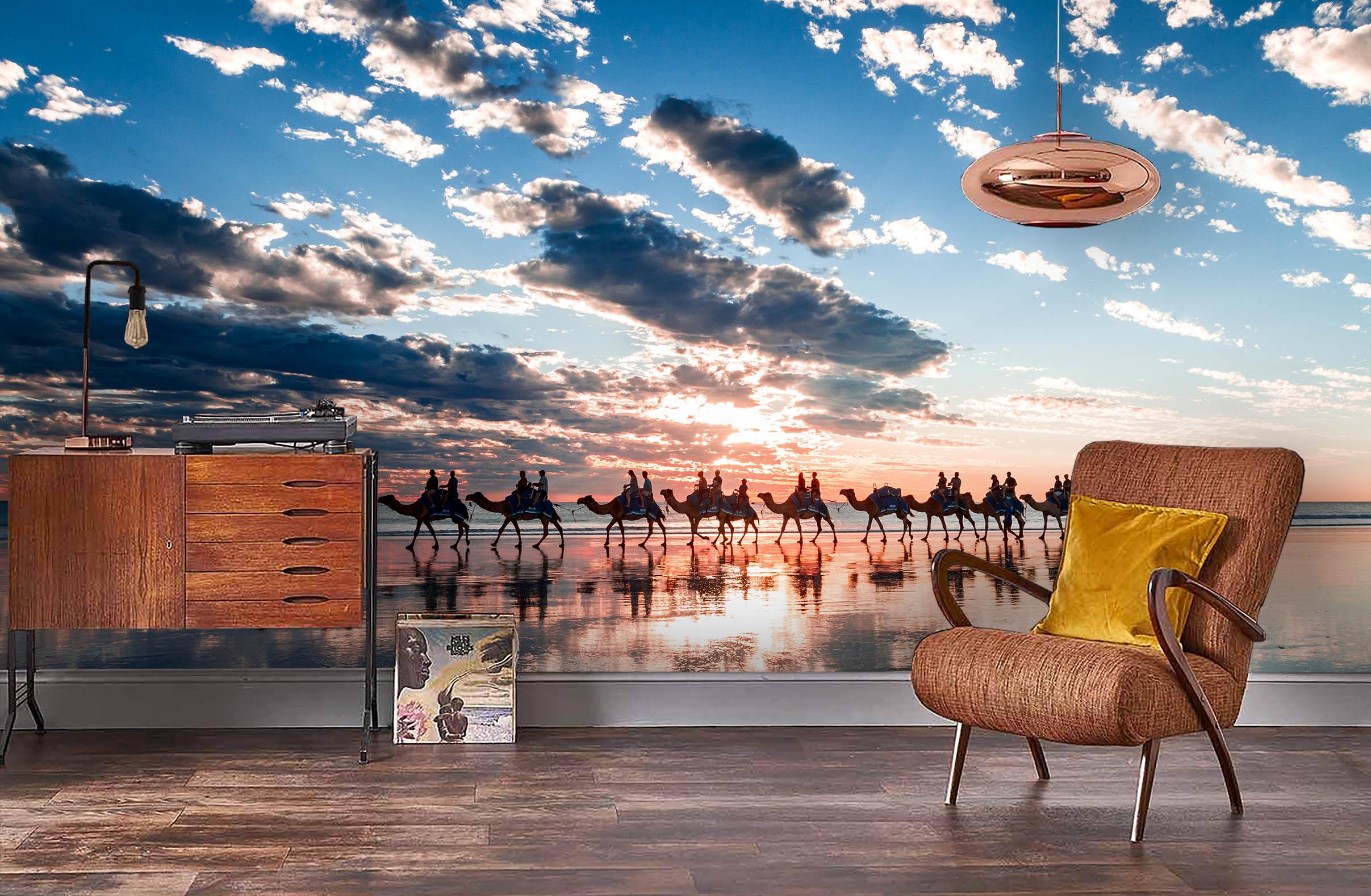 3D Beach Camel Wall Mural Wallpaper 109- Jess Art Decoration