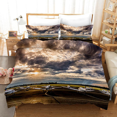 3D Aircraft White Cloud Quilt Cover Set Bedding Set Pillowcases 240- Jess Art Decoration