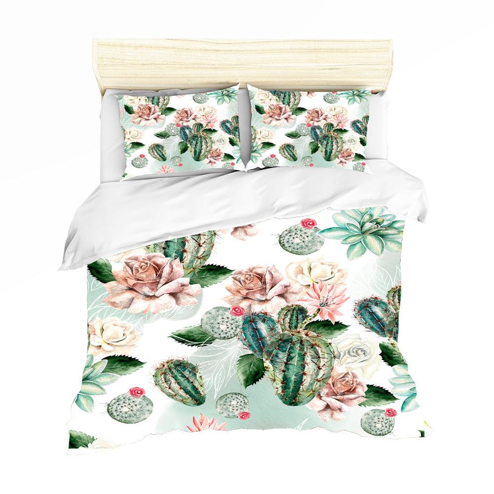 3D Pink Floral Succulents Quilt Cover Set Bedding Set Pillowcases 96- Jess Art Decoration