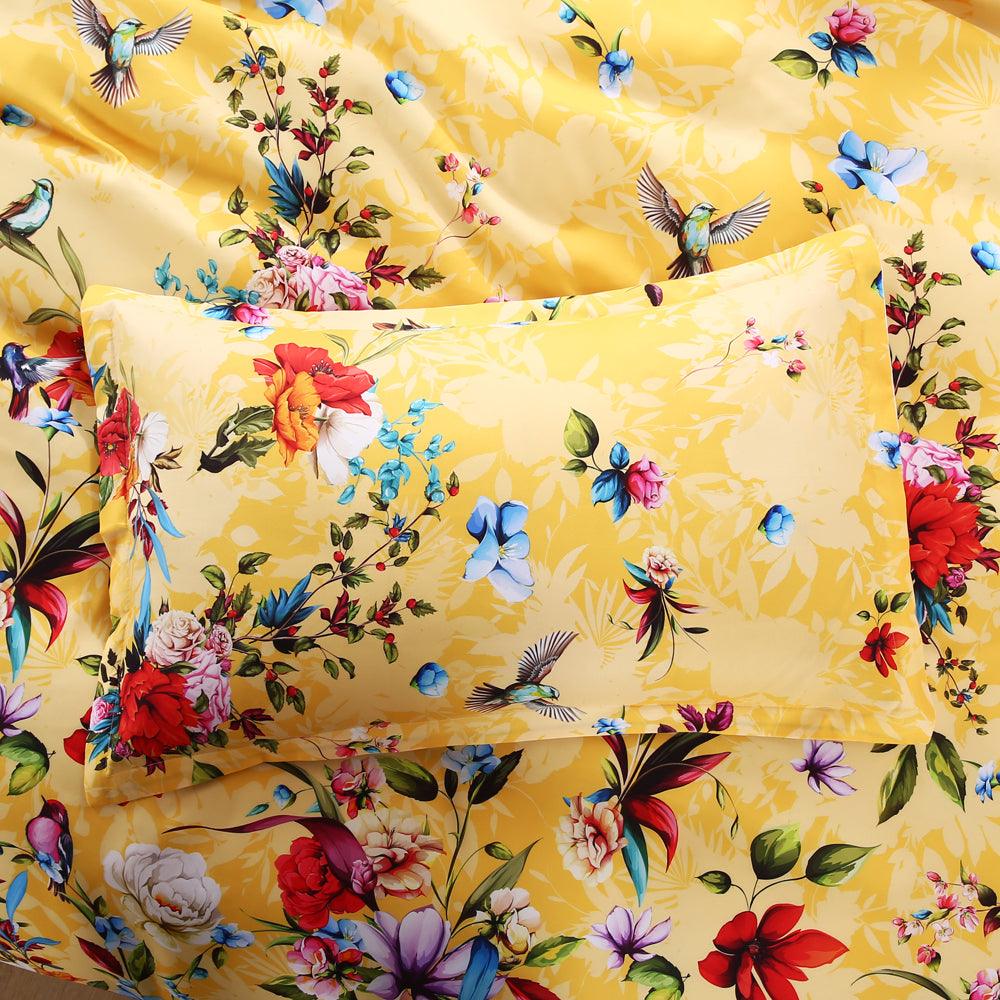 3D Hand Drawn Yellow Floral Quilt Cover Set Bedding Set Duvet Cover Pillowcases 517- Jess Art Decoration