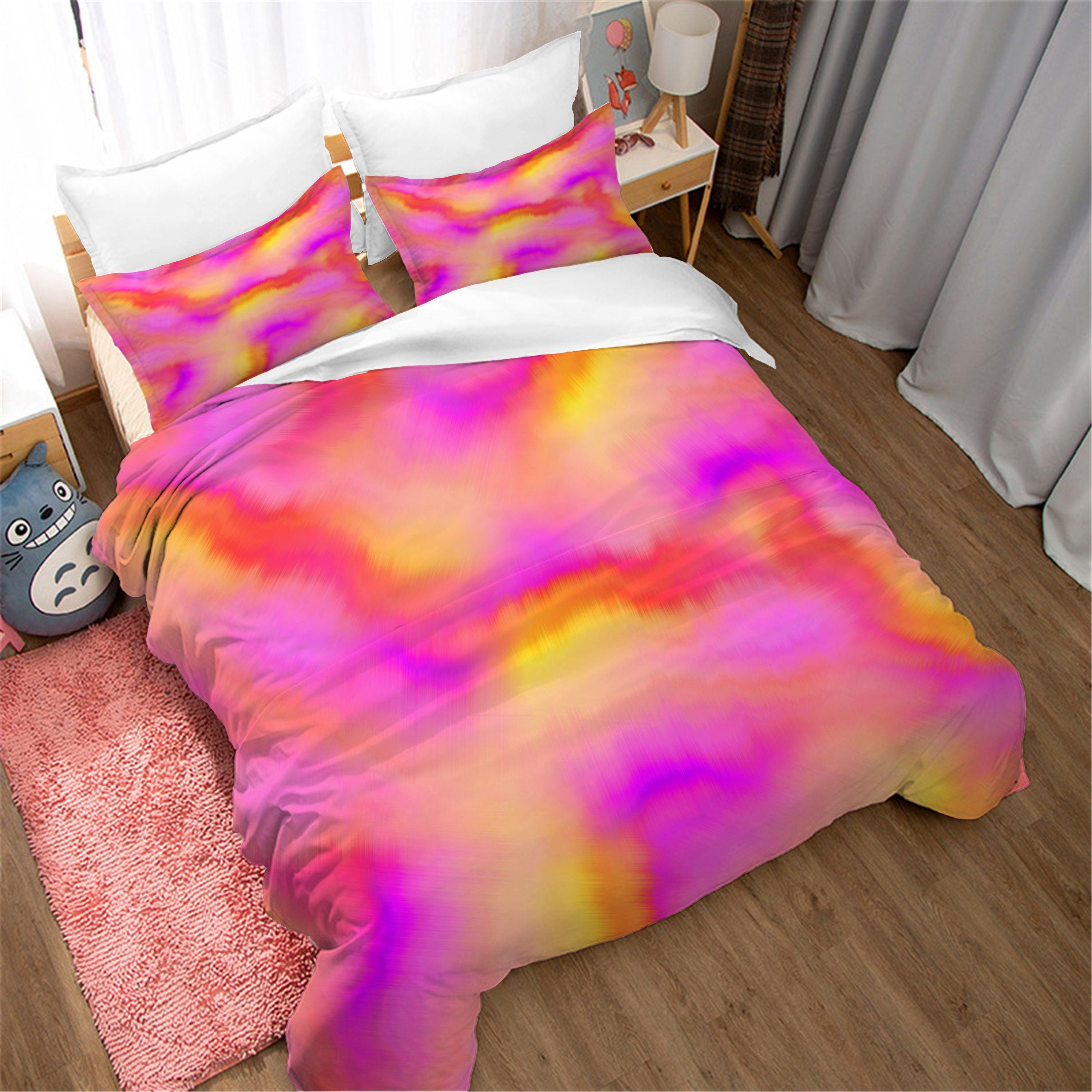 3D Color Tie Dye Quilt Cover Set Bedding Set Duvet Cover Pillowcases 107- Jess Art Decoration