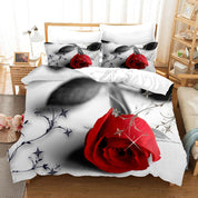 3D Red Rose Quilt Cover Set Bedding Set Pillowcases 61- Jess Art Decoration