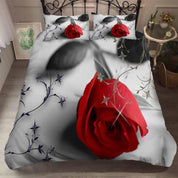 3D Red Rose Quilt Cover Set Bedding Set Pillowcases 61- Jess Art Decoration