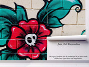 3D Red Floral Brick Graffiti Wall Mural Wallpaper 20- Jess Art Decoration