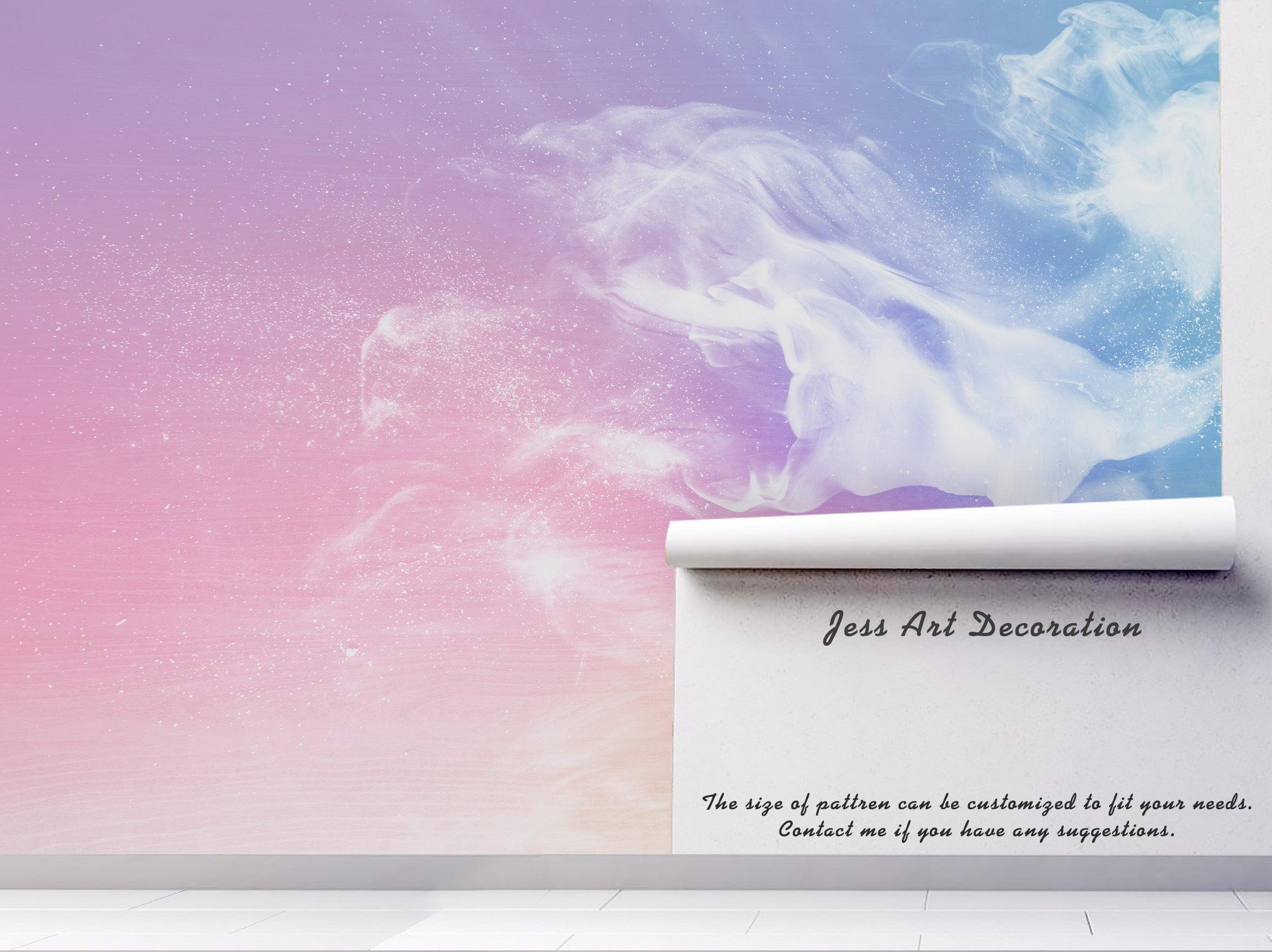 3D Abstract White Clouds Purple Wall Mural Wallpaper 22- Jess Art Decoration