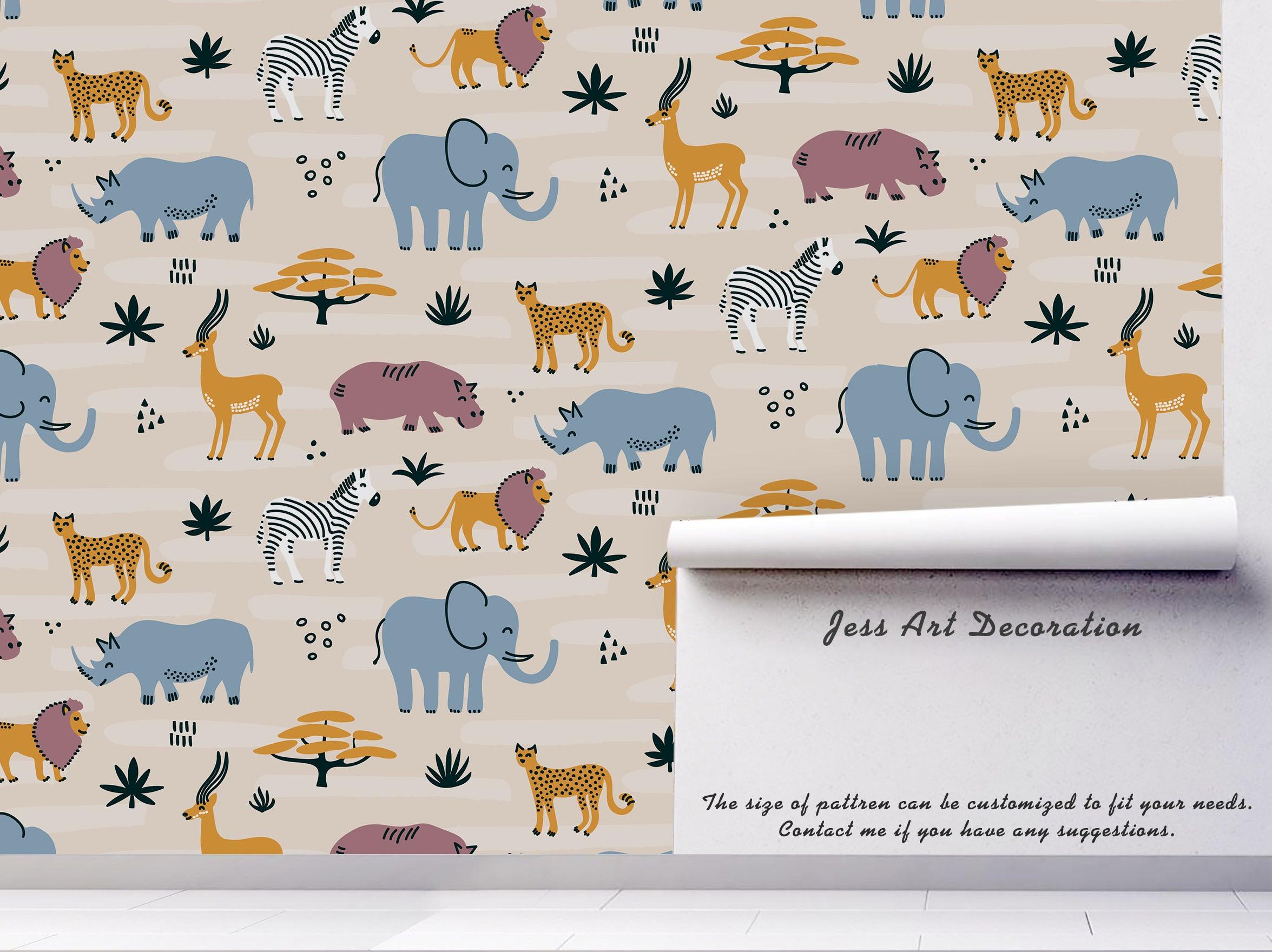 3D Cartoon Animal Wall Mural Wallpaper 121- Jess Art Decoration